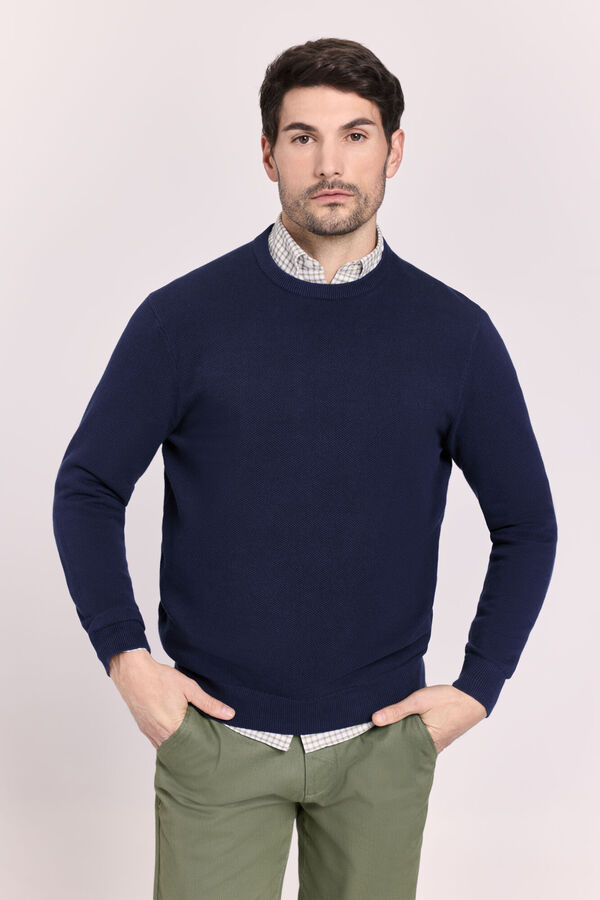 Milano Jersey cuello caja Navy