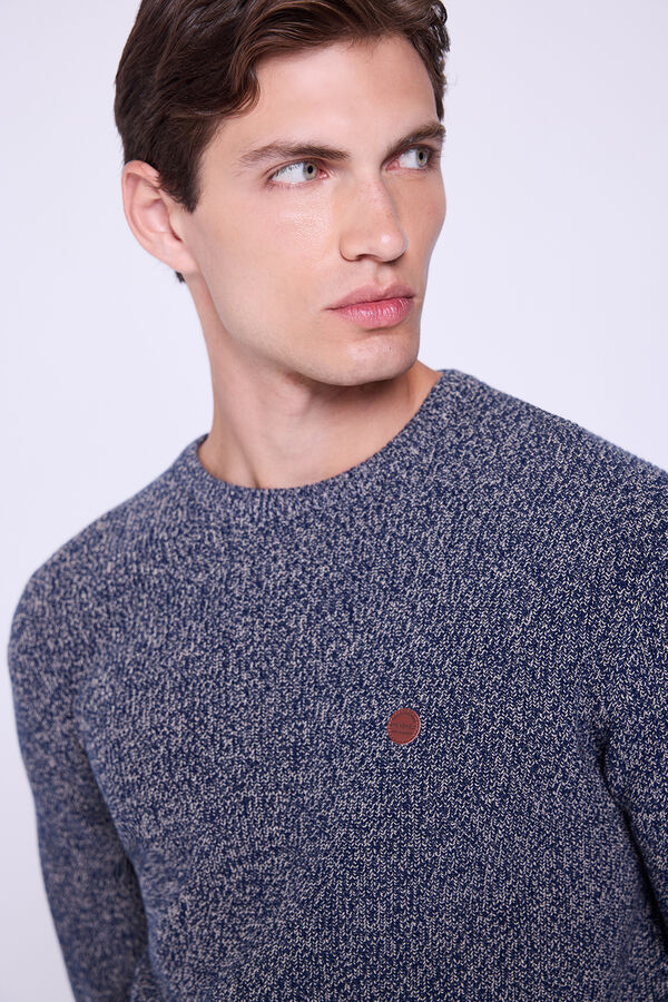 Springfield Camisola básico de gola redonda Marinho