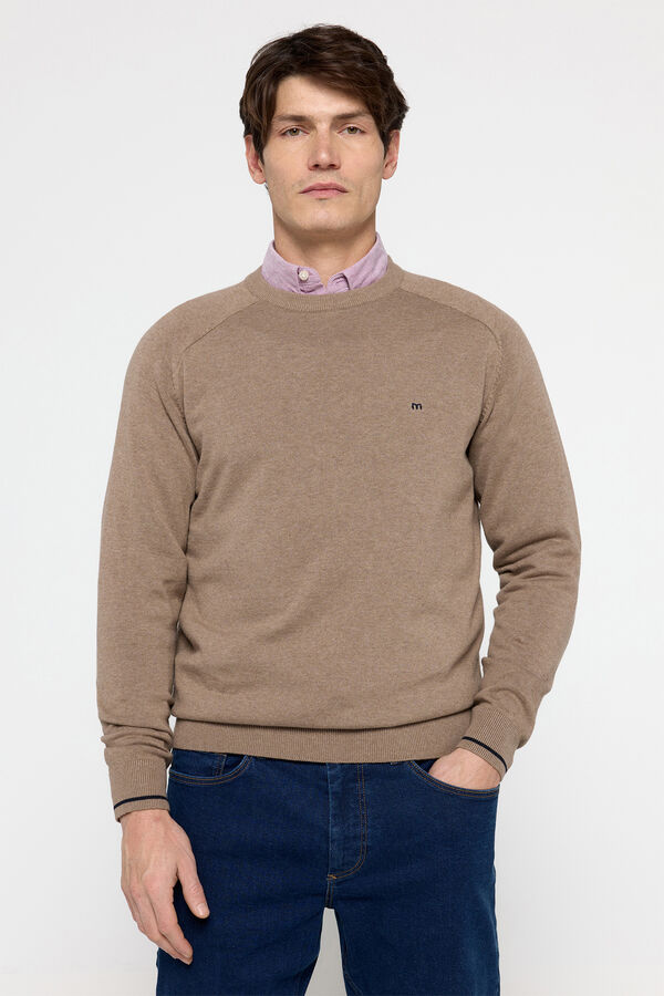 Milano Jersey Cuello Caja Beige