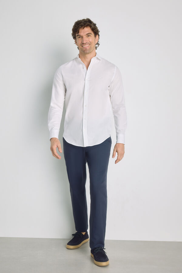 Milano Camisa lisa manga larga Blanco