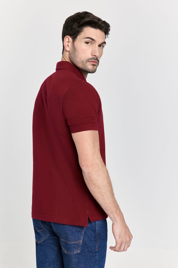 Pedro del Hierro Polo b&aacute;sico manga curta Bordeaux