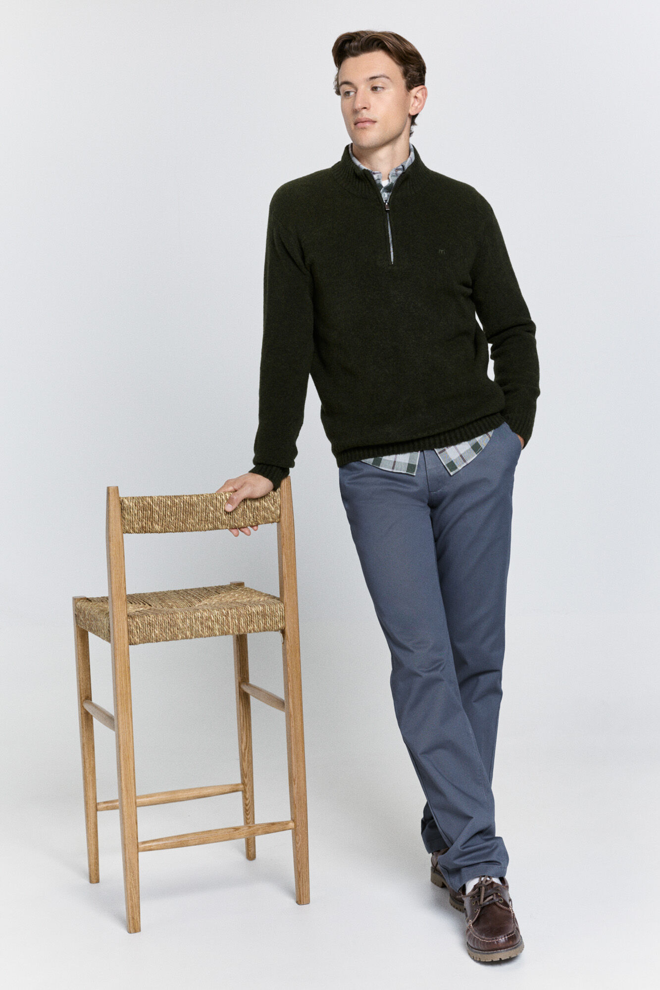 Milano Jersey de punto media cremallera