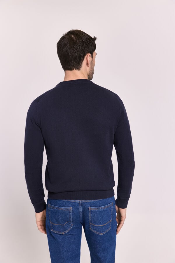 Pedro del Hierro Jersey básico cuello caja Navy