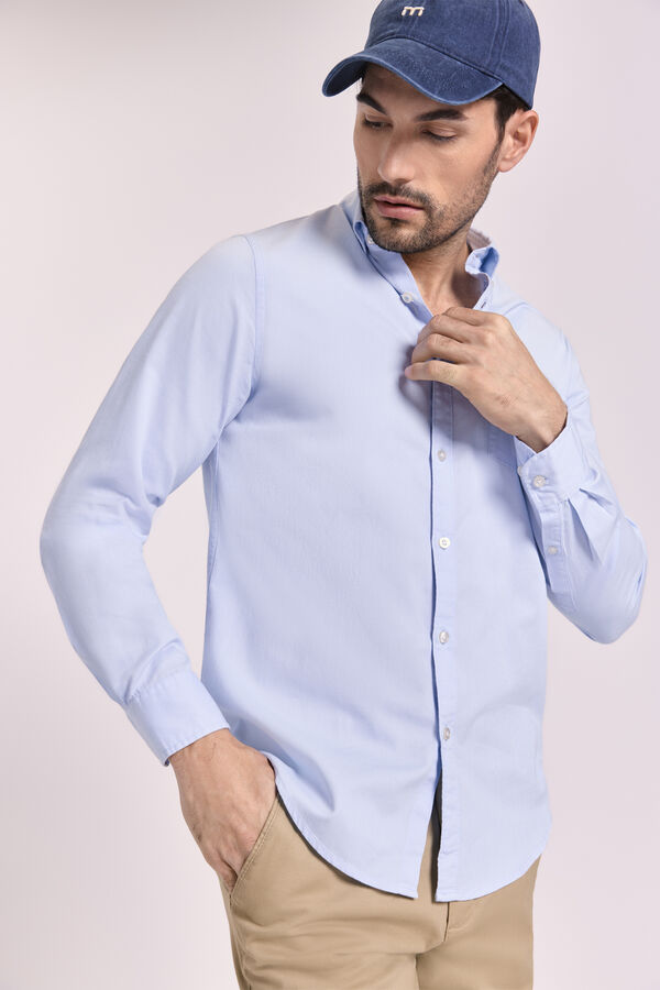 Milano Camisa lisa relaxed fit Azul Claro