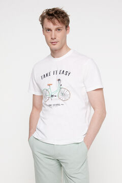 Fifty Outlet Camiseta manga corta confeccionado en 100% algodón con bolsillo en el pecho. Logo PdH bordado y vivo a contraste en bolsillo y tapacosturas en el cuello Branco