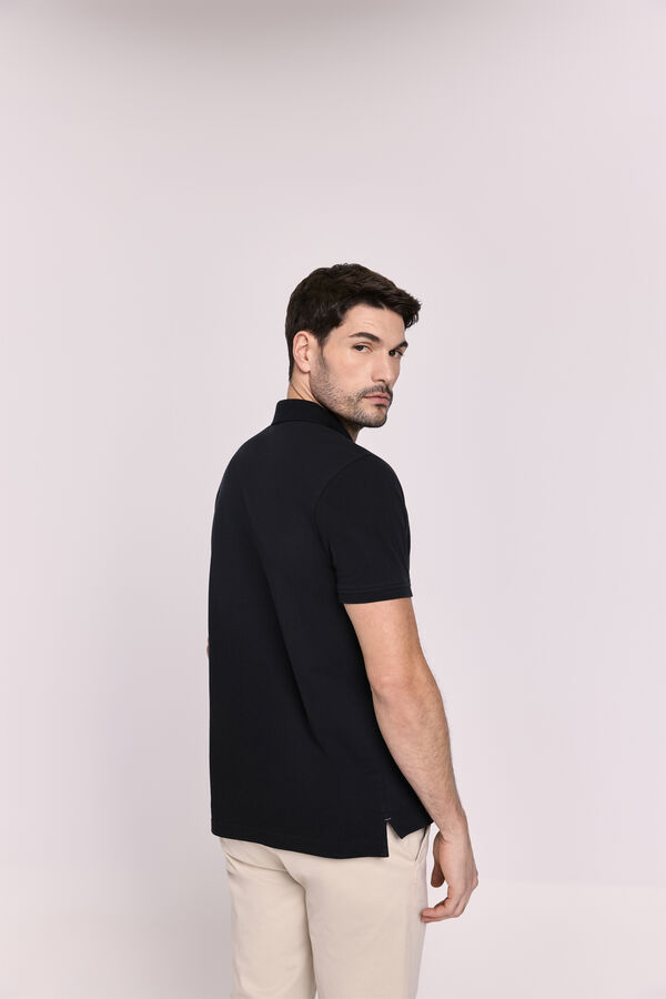 Pedro del Hierro Polo b&aacute;sico manga curta Preto