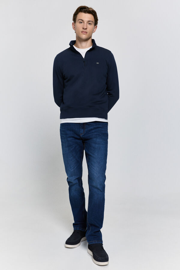 Pedro del Hierro Sudadera semicisne logo Navy