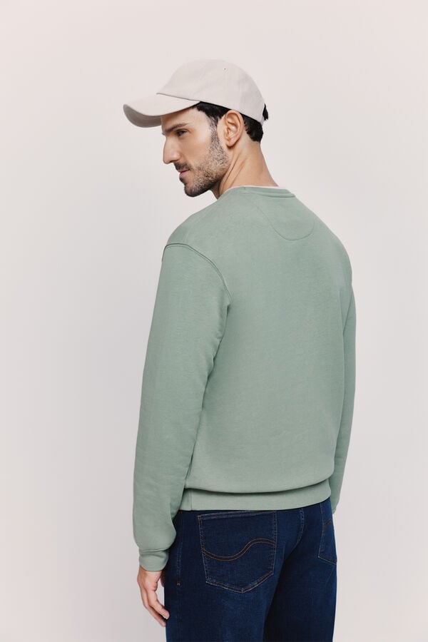 Springfield Sudadera cuello redondo con logo bordado Verde