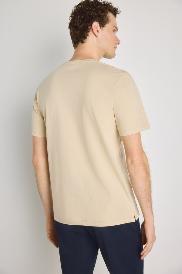 Pedro del Hierro Camiseta b&aacute;sica con logo bordado Beige