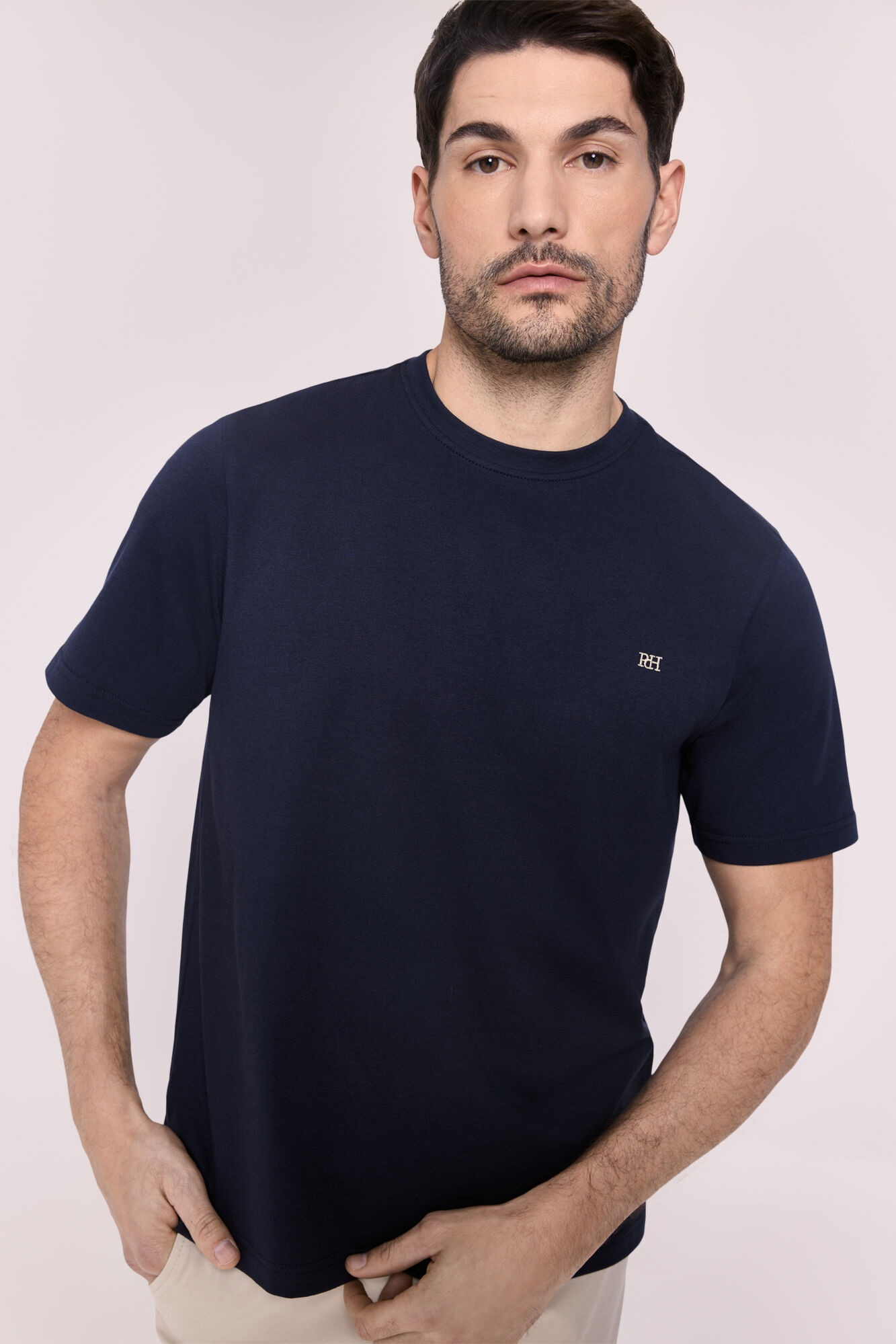 Pedro del Hierro Camiseta b&aacute;sica con logo bordado
