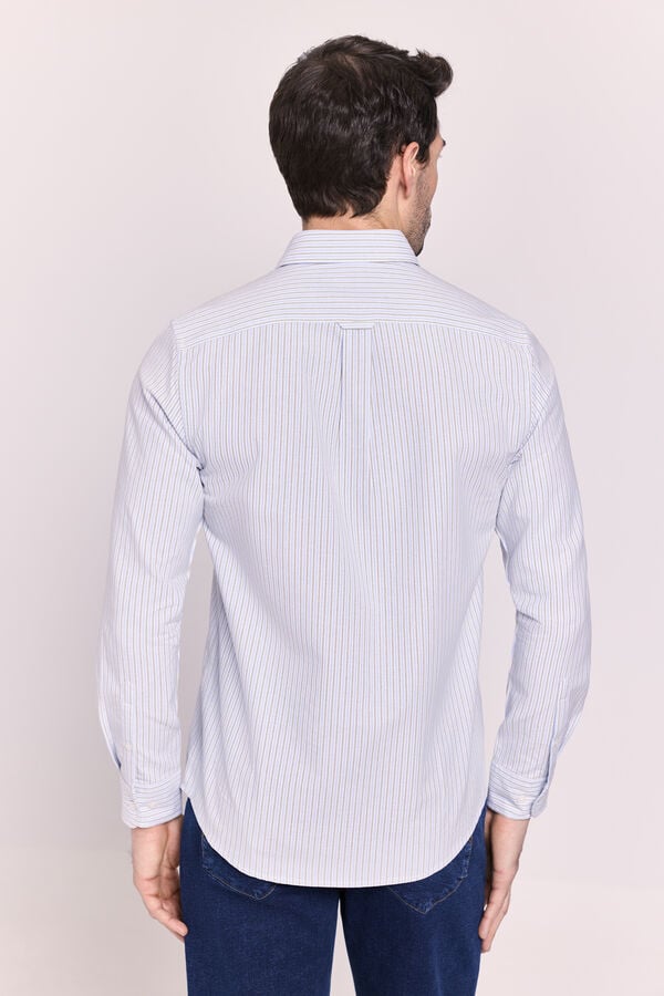 Milano Camisa de manga comprida &agrave;s riscas C&aacute;qui