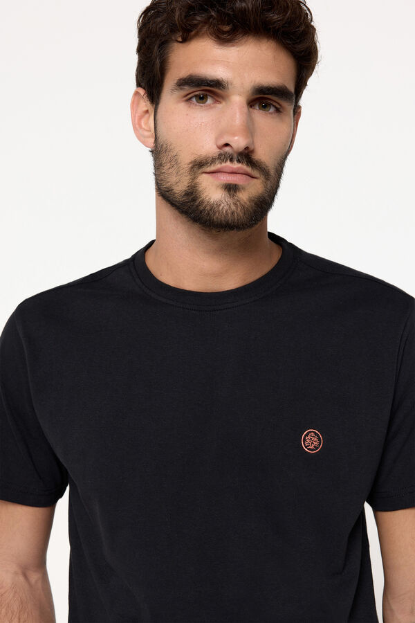 Fifty Outlet Camiseta básica Springfield Preto