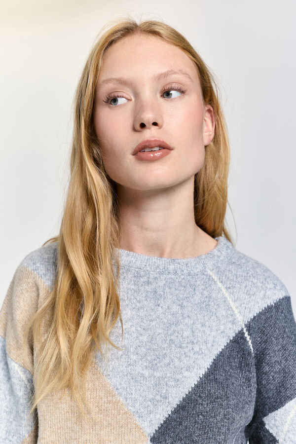 Milano Jersey punto con rombos Beige