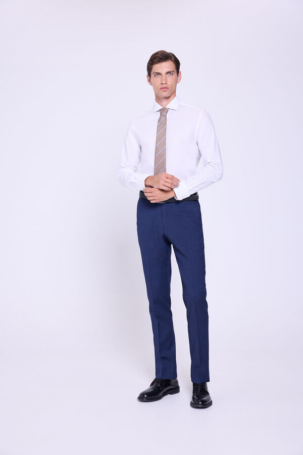 Milano Camisa Vestir Microestrutura Branco