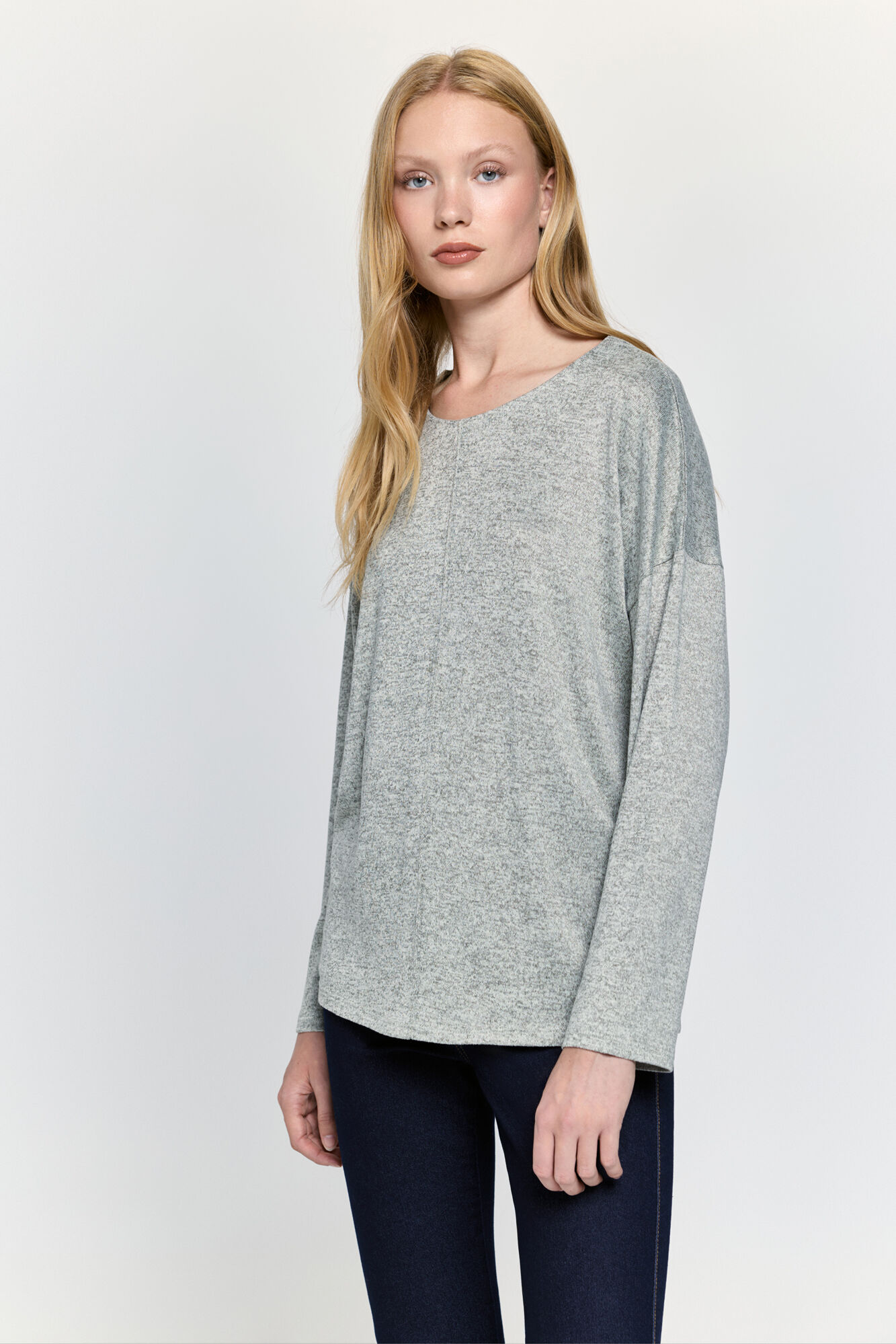 Milano Camiseta tacto suave manga larga cuello redondo