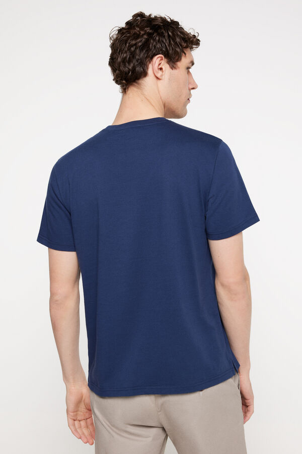 Fifty Outlet Camiseta vivo contraste 100% Algodón Navy