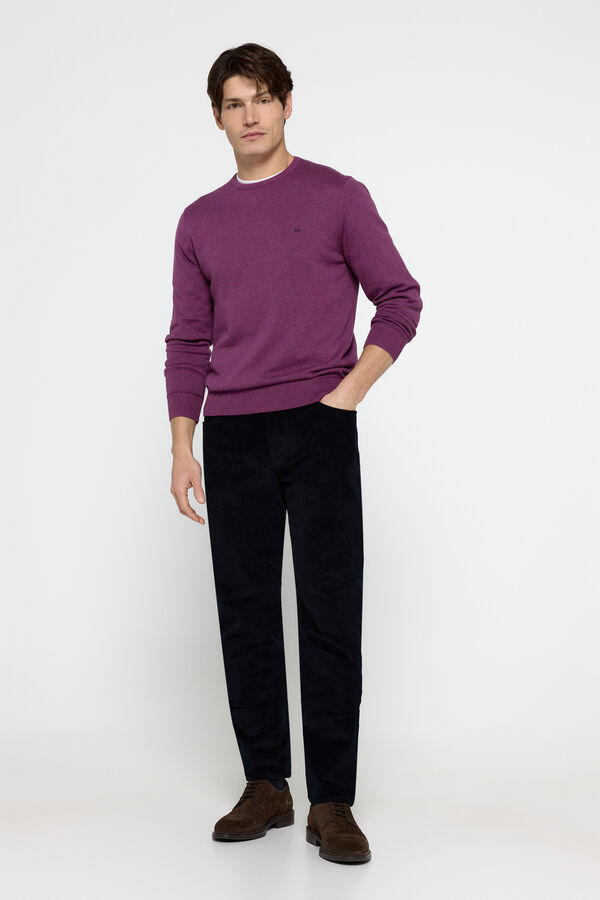 Milano Camisola b&aacute;sica com gola redonda P&uacute;rpura