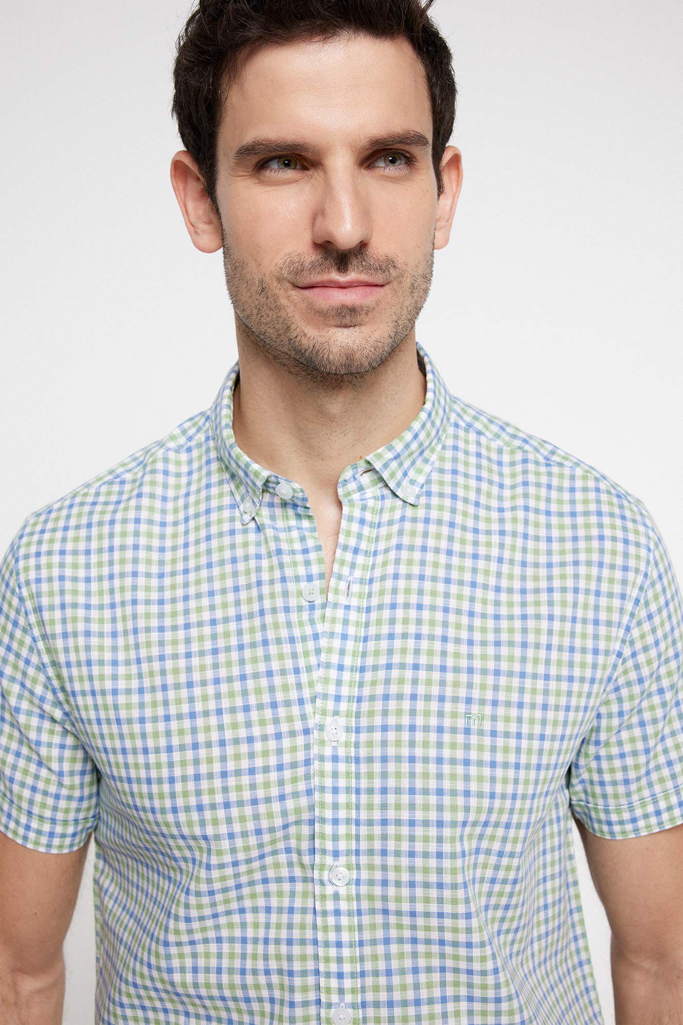 Milano Camisa Slub xadrez