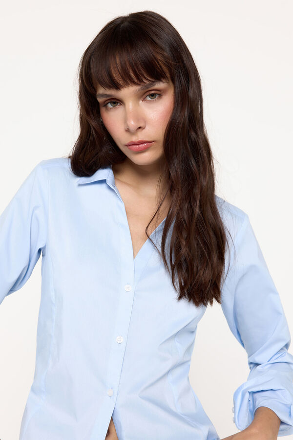 Milano Camisa justa Azul