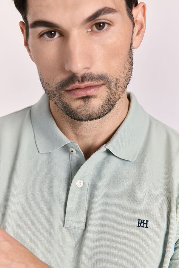 Pedro del Hierro Polo b&aacute;sico manga curta C&aacute;qui