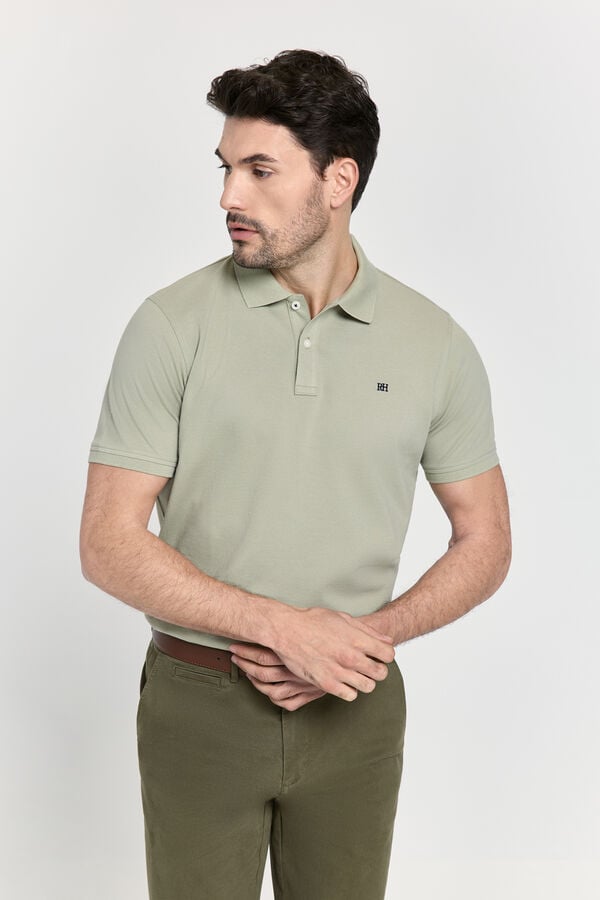 Pedro del Hierro Polo b&aacute;sico manga curta C&aacute;qui m&eacute;dio