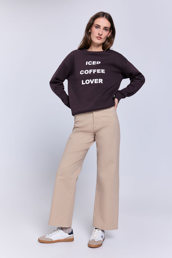 Milano Sudadera marron texto Marrón Oscuro