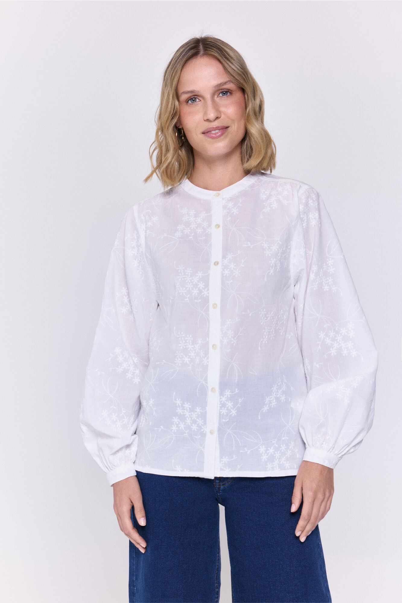 Milano Blusa de tecido bordado