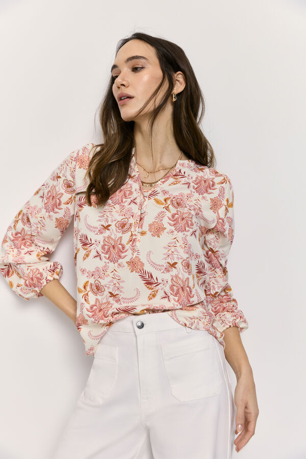 Milano Blusa estampada escote Rosa