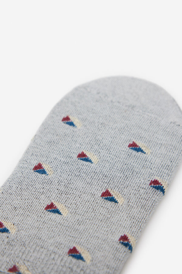 Milano pack pinkies  com estampado mini veleiros. Cinza medio