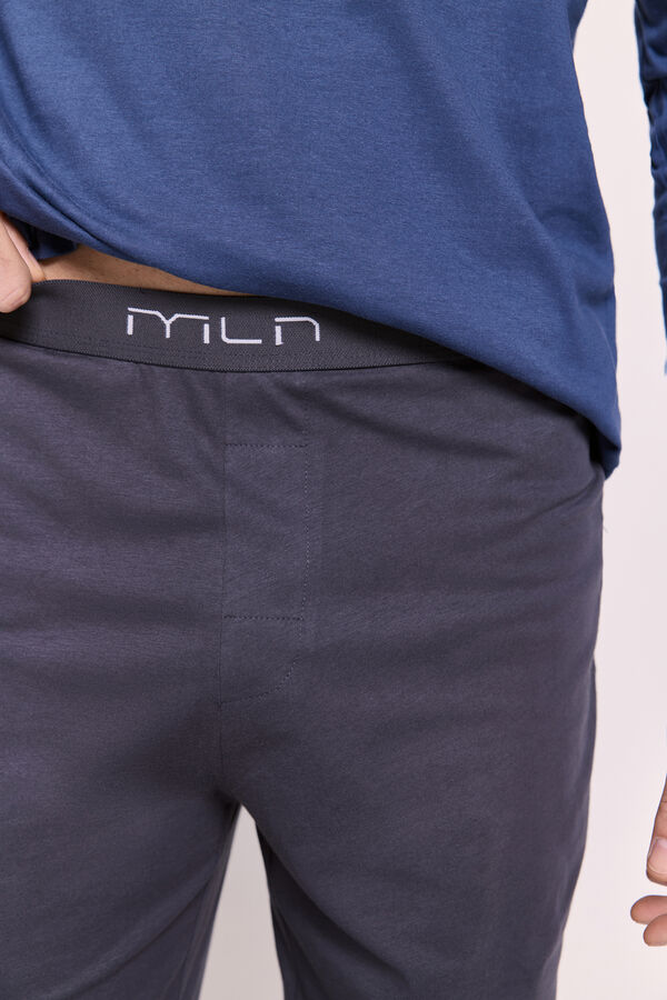 Milano Pijama com logo grande Azul