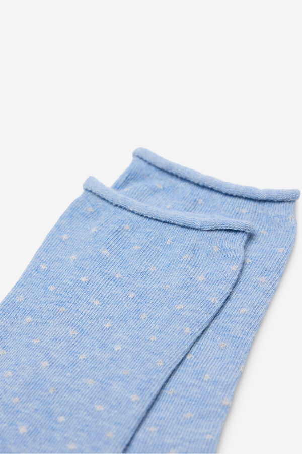 Milano Meias mini bolinhas Azul claro