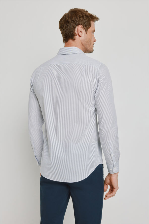 Milano Camisa rayas manga larga Azul