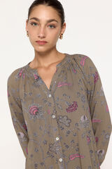 Milano Blusa decote bico Estampado verde