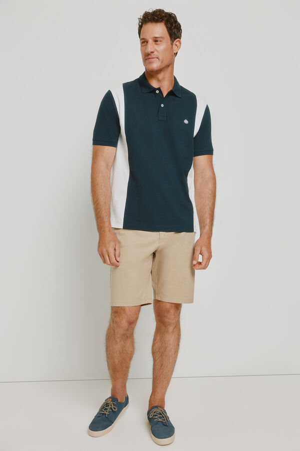 Springfield Polo de riscas de manga curta Azul