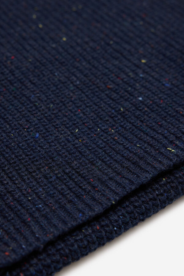 Milano Bufanda de punto con neps Navy