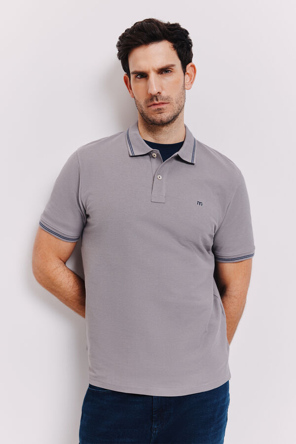Milano Polo manga curta Cinza medio