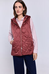 Milano Colete acolchoado com capuz Vinho
