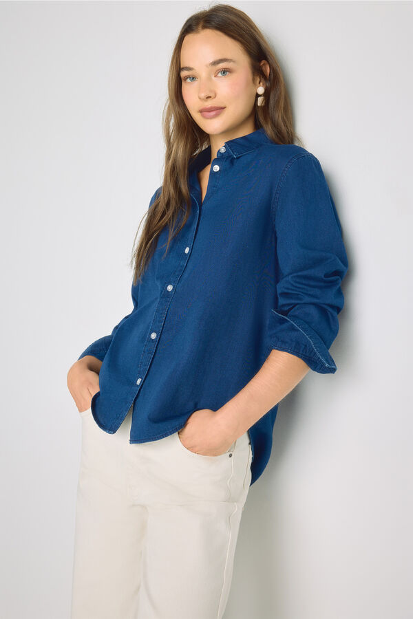 Milano Camisa de ganga Azul