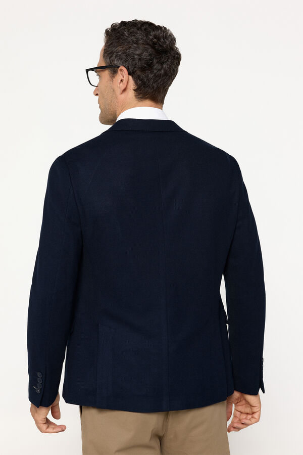 Fifty Outlet Blazer Malha Liso Marinho