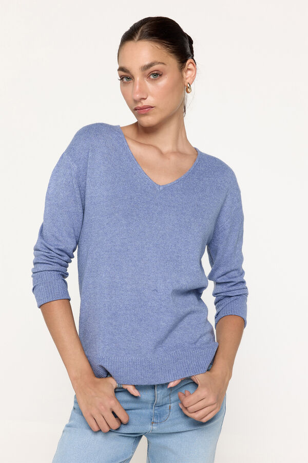 Milano Suéter básico com ajuste confortável Azul indigo