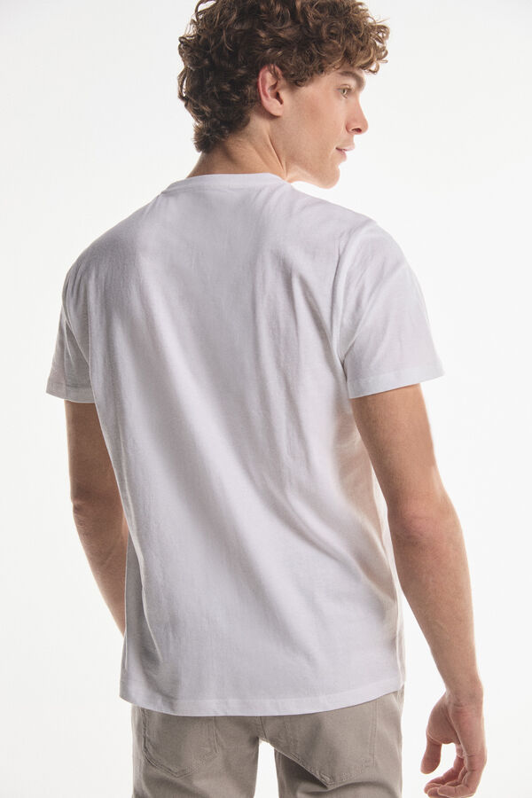 Fifty Outlet Camiseta con estampado posicional Blanco