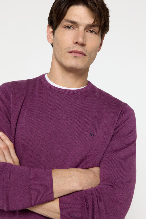 Milano Camisola b&aacute;sica com gola redonda P&uacute;rpura