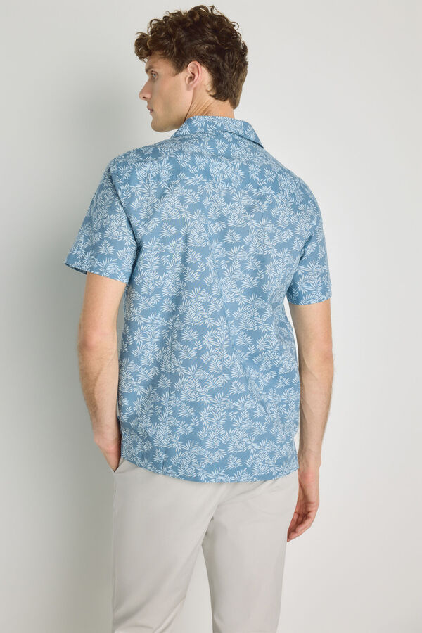Milano Camisa estampada de manga curta Azul indigo