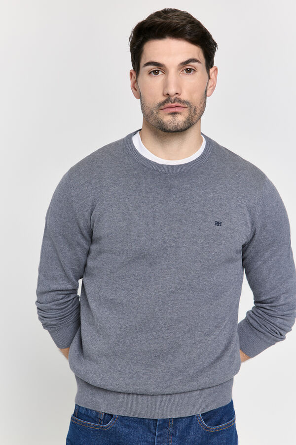 Pedro del Hierro Camisola básica gola caixa Cinza medio