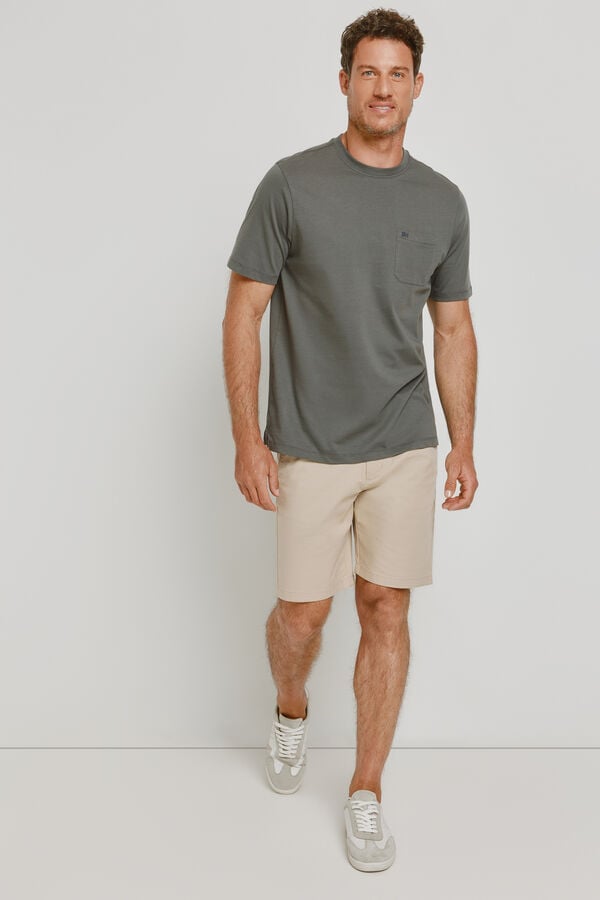 Pedro del Hierro T-shirt b&aacute;sica com logo bordado Cinza medio