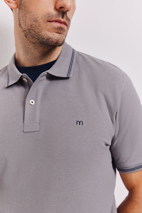 Milano Polo manga curta Cinza medio