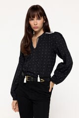 Milano Blusa de plumeti Preto