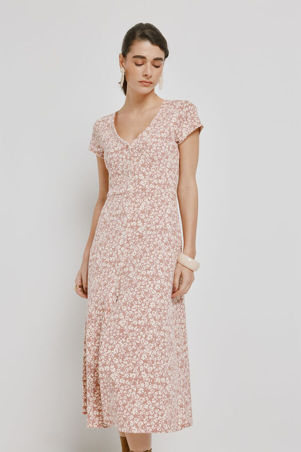 Milano Vestido escote pico Vino