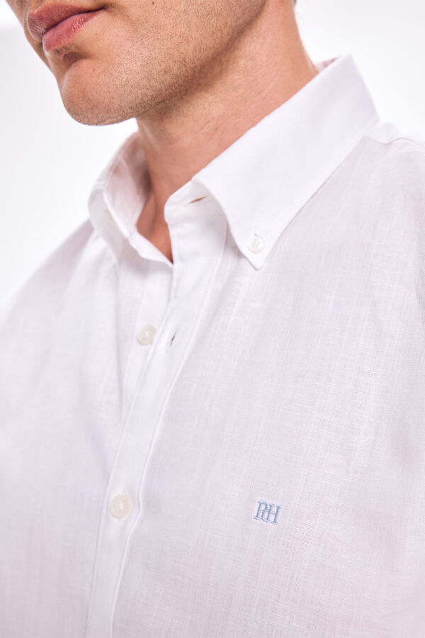 Pedro del Hierro Camisa Lino Pedro Del Hierro Blanco