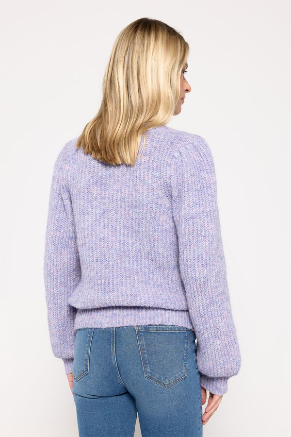 Milano Su&eacute;ter melange manga bufante P&uacute;rpura